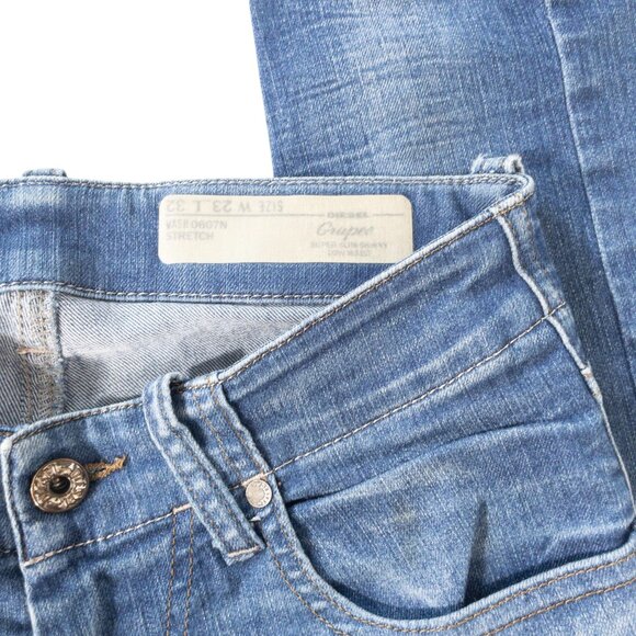 Diesel Super Slim Skinny Low Waist W 23 L 32 Faded Denim Biker Tall Grupee - Picture 12 of 14